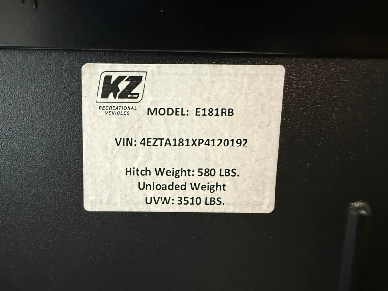2023 KZ RV Escape E181RB