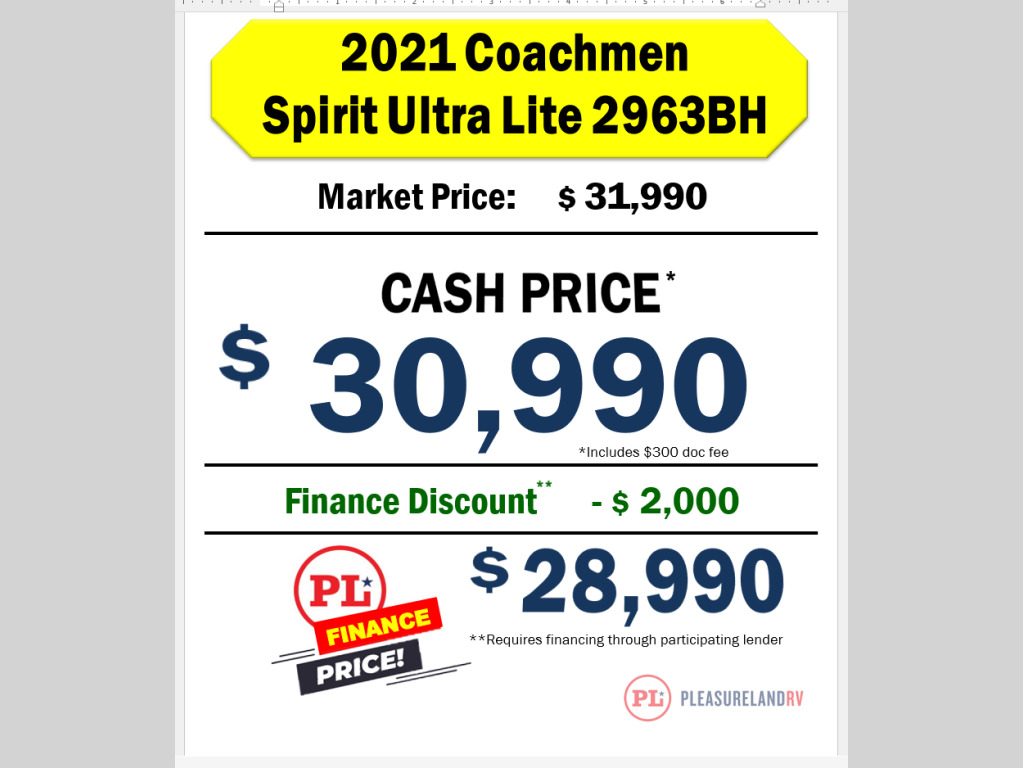2021 Coachmen Rv Spirit Ultra Lite 2963BH in west salem WI