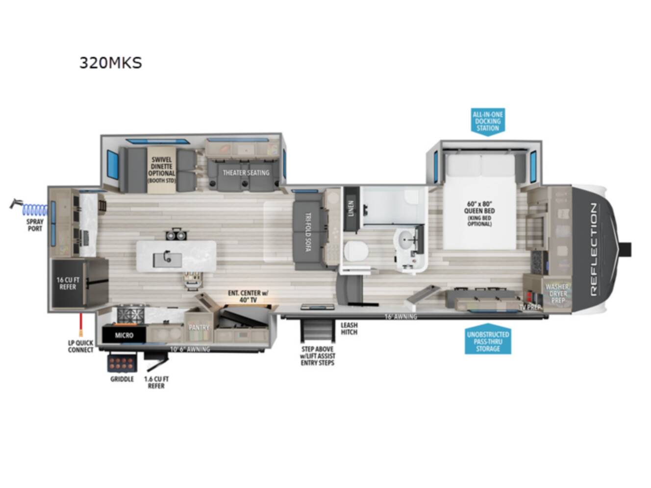 A photo of this 2024 Grand Design Reflection 320MKS