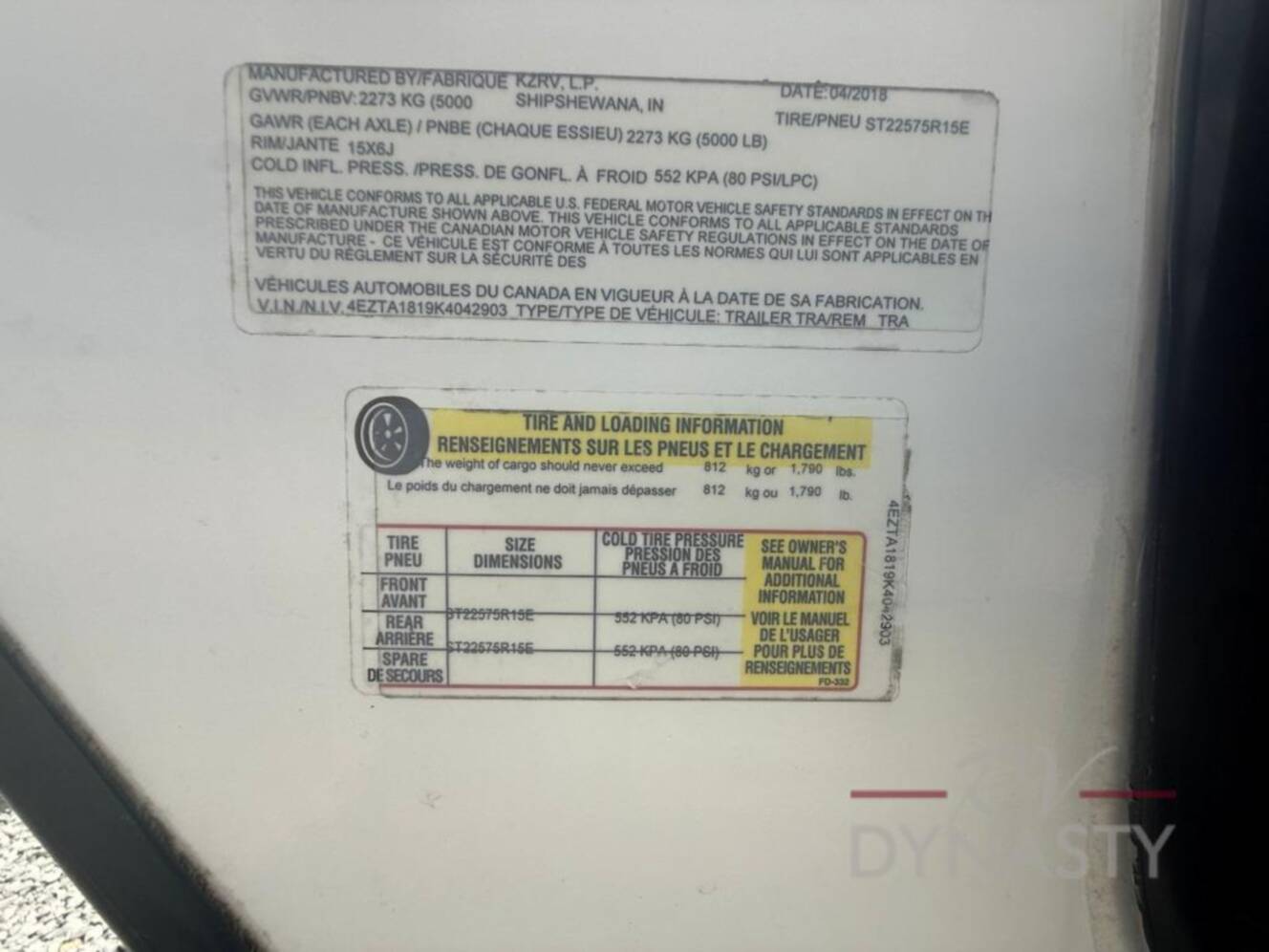A photo of this 2019 Kz Escape E180TH