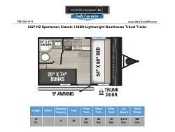 2027 KZ RV Sportsmen Classic 130BH