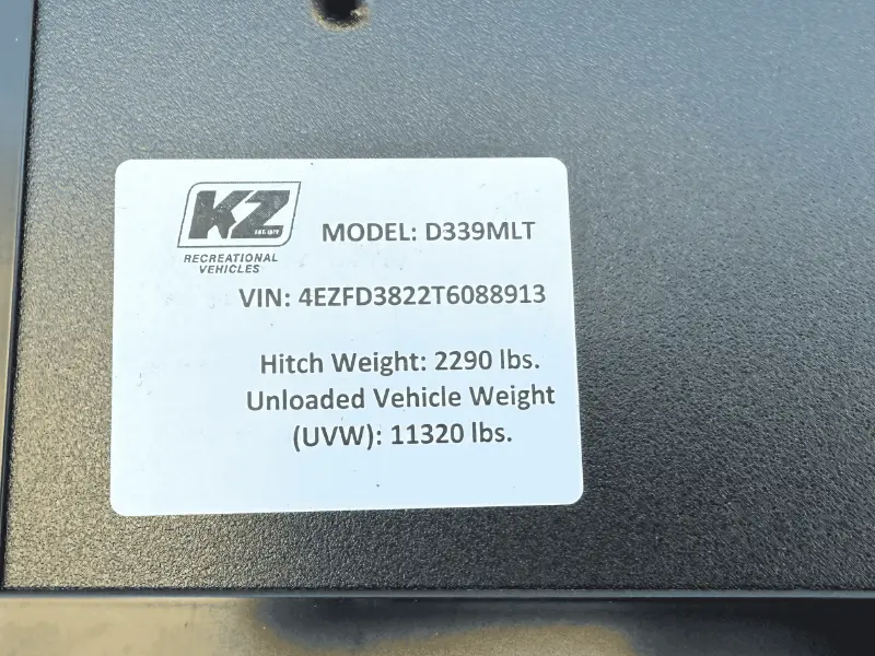2026 KZ RV Durango D339MLT