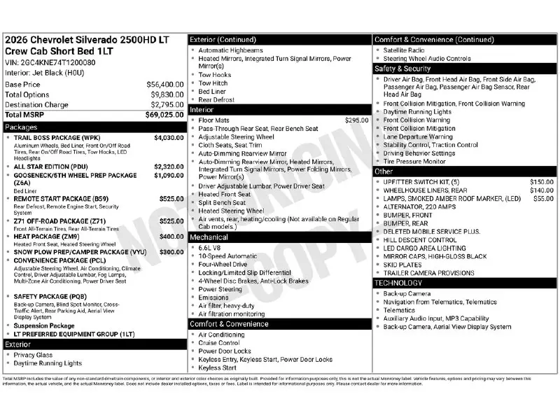 2026 CHEVROLET Silverado 2500HD