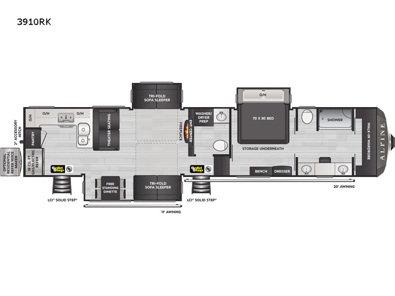 2022 Keystone Rv Alpine 3910RK in donna TX