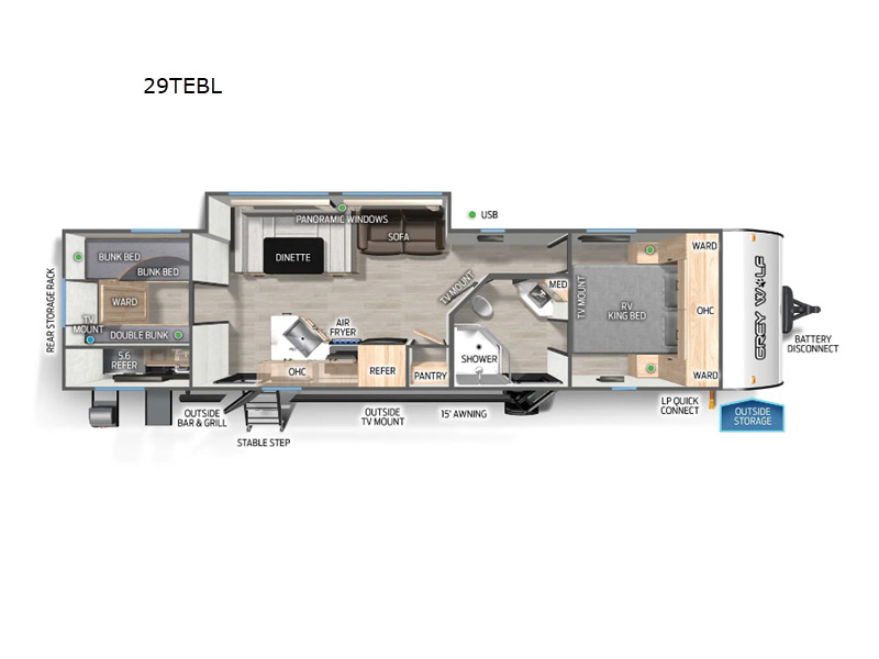 2025 Forest River Rv Cherokee Grey Wolf Black Label 29TEBL in mesa AZ