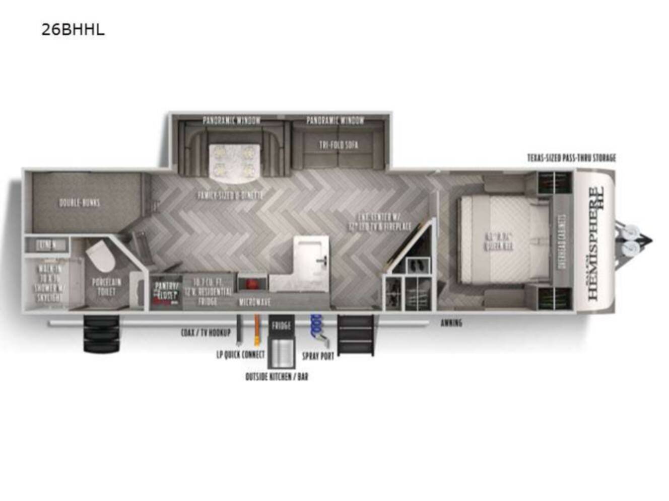 A photo of this 2021 Forest River Rv Salem Hemisphere Hyper-Lyte 26BHHL