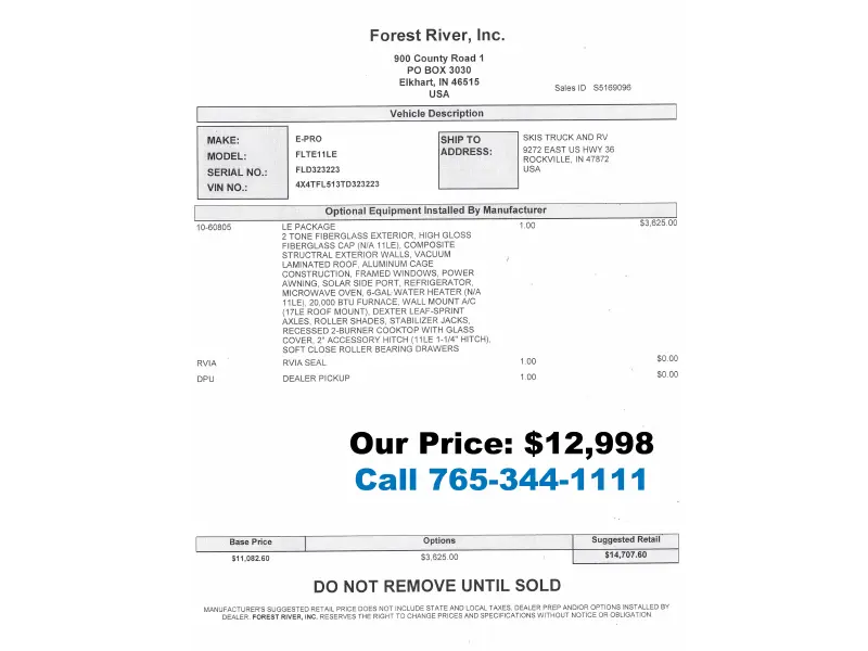 2026 Forest River Flagstaff E-Pro E11LE