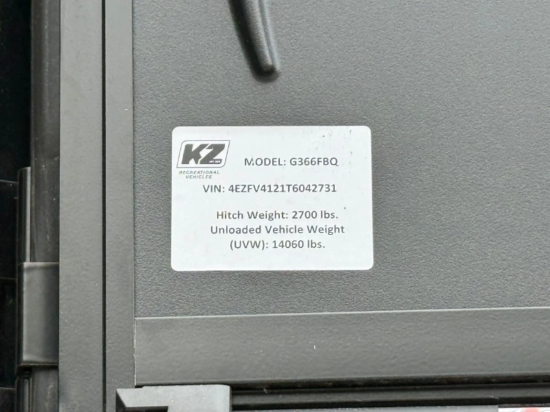 2026 KZ RV Durango Gold G366FBQ
