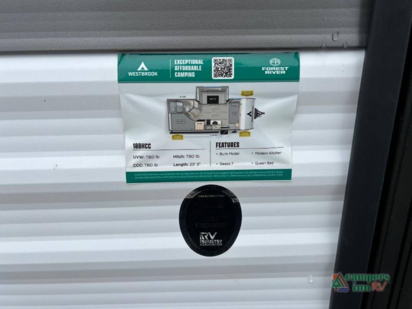 A photo of this 2026 Forest River Rv Westbrook 18BHCC