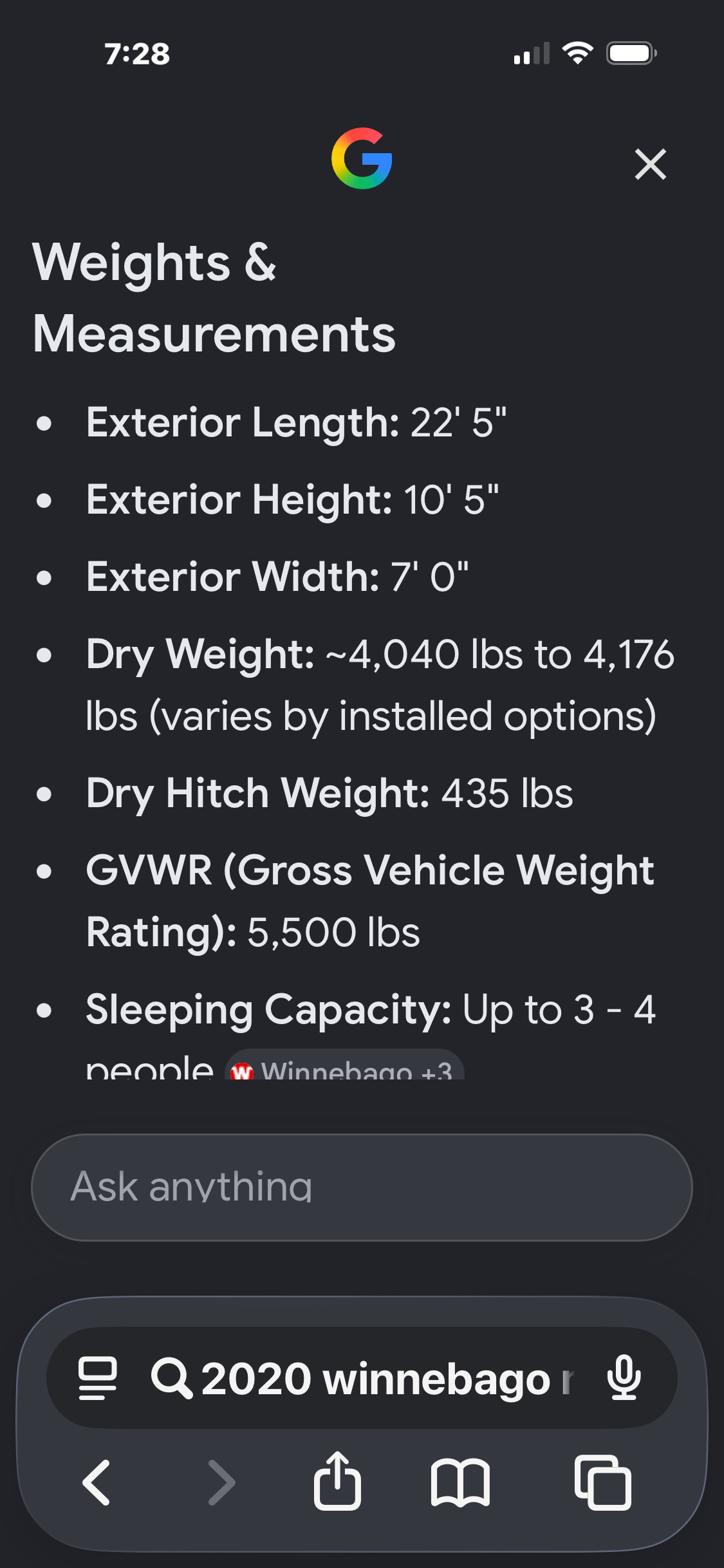2020 Winnebago MICRO MINNIE 2108TB in grand blanc MI