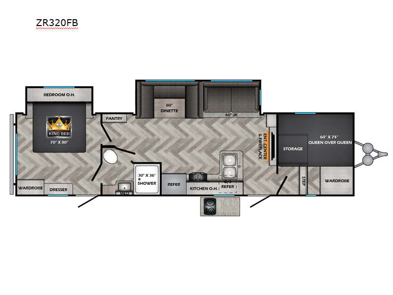 A photo of this 2023 Crossroads Rv Zinger ZR320FB
