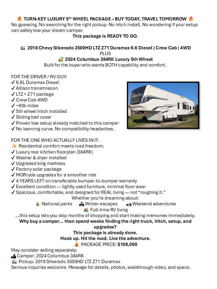 2024 Forest River COLUMBUS 384RK in waco NE