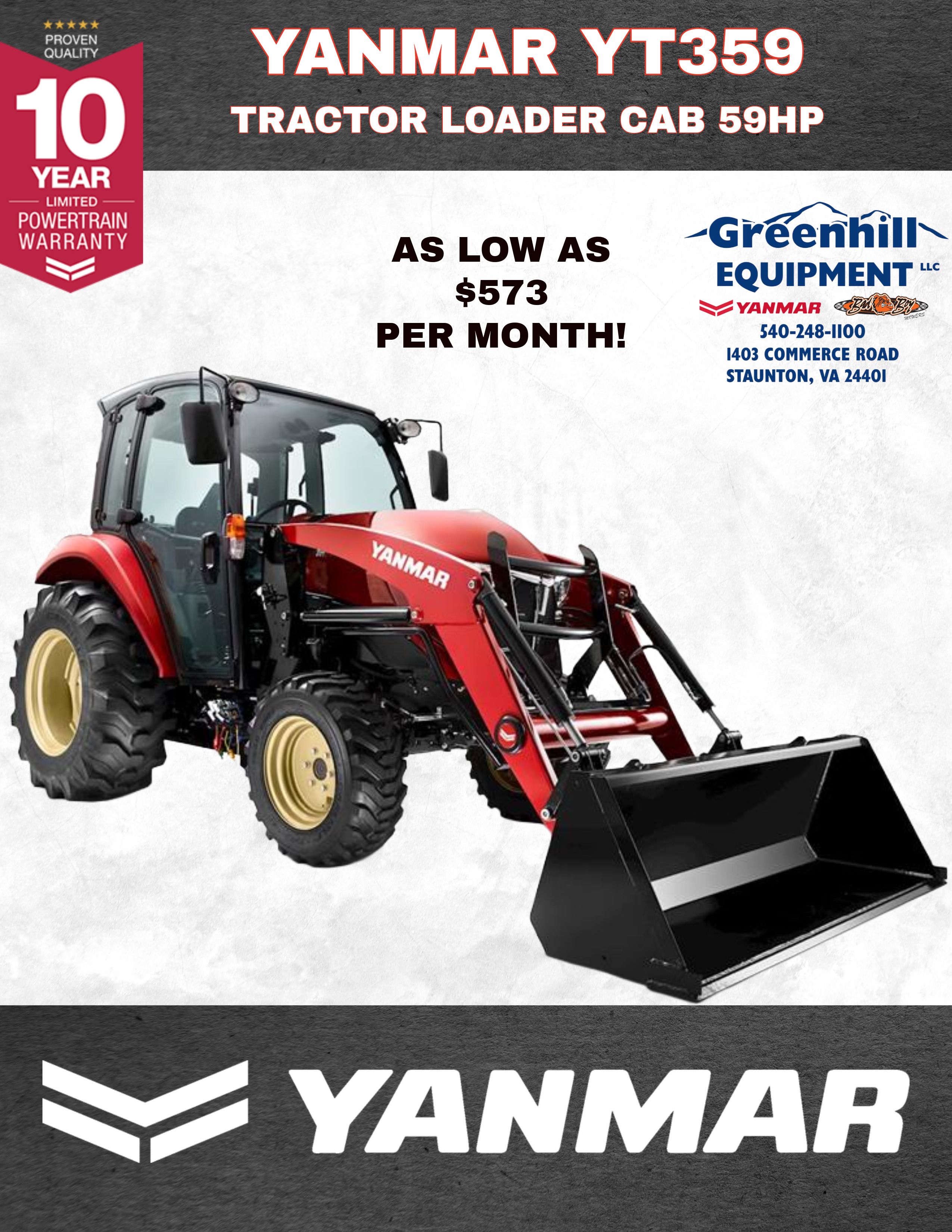 2026 Yanmar USA YT359 LOADER, TRACTOR CAB in Staunton, VA