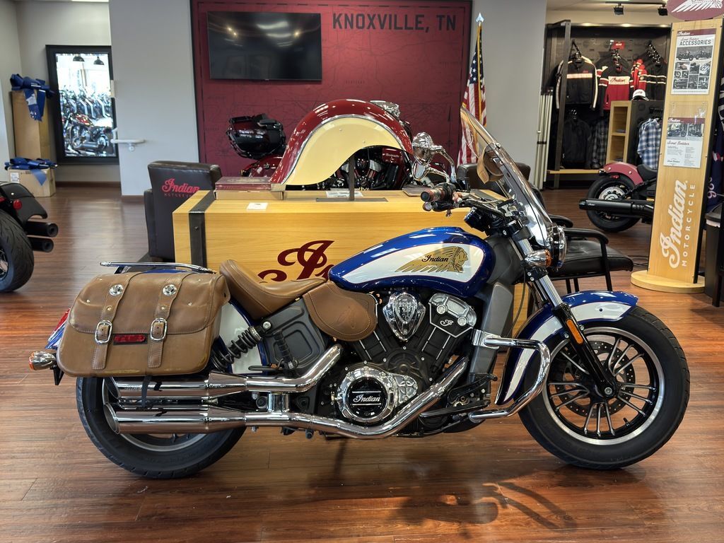 2018 Indian Motorcycle® Scout® ABS Brilliant Blue over White with Red Pinstrip BASE in Knoxville, TN