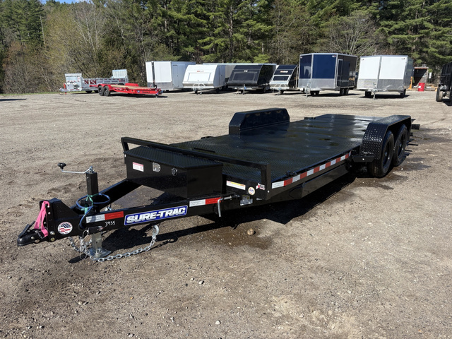 2026 SURE-TRAC 7X20 Powder Coated 10K Steel Deck Power Tilt Equip in Turner, ME