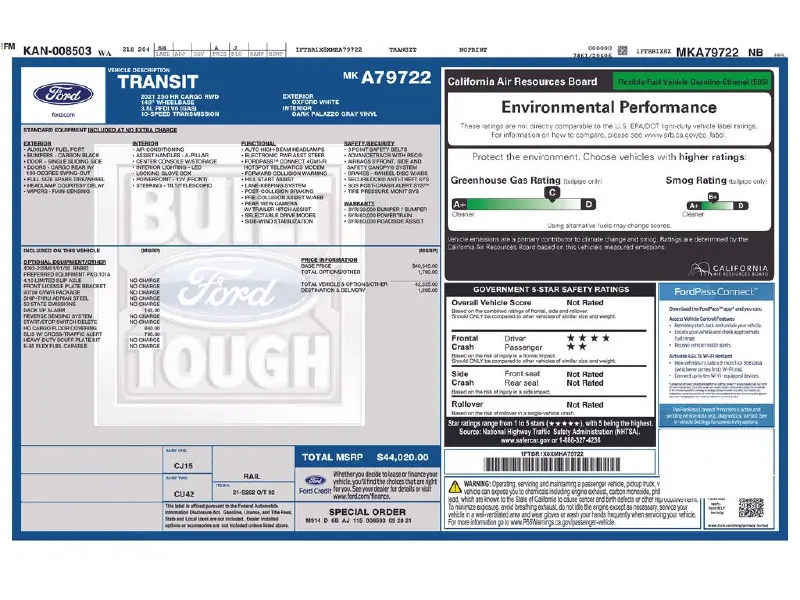 2021 FORD TRANSIT