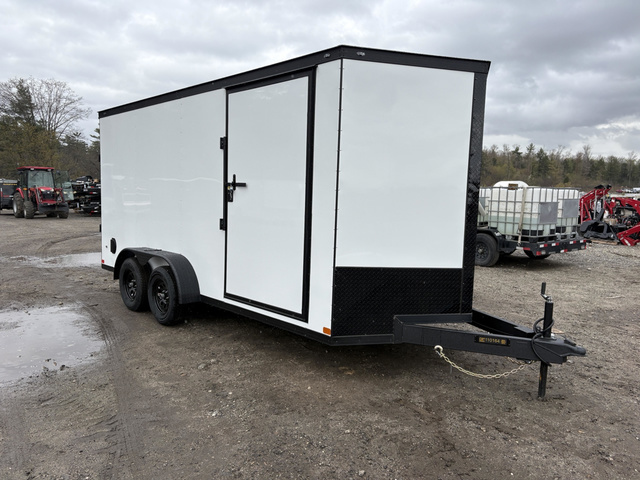 2026 COVERED WAGON 7X16 Enclosed Cargo Trailer W/Extra Height & Black in Turner, ME