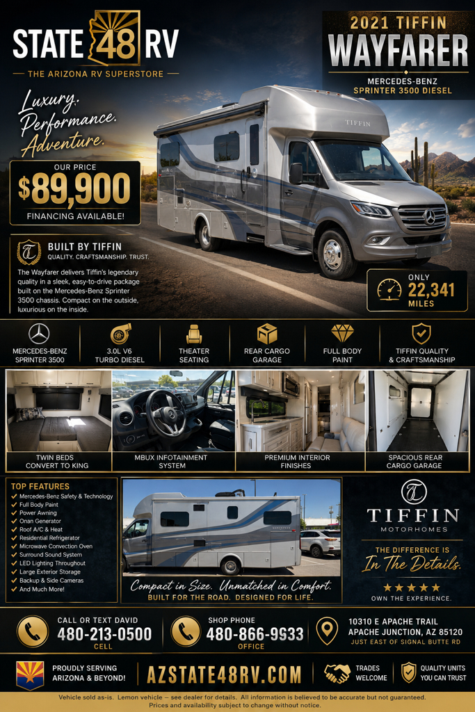 2021 Tiffin Motorhomes WAYFARER 24 TW in apache junction AZ