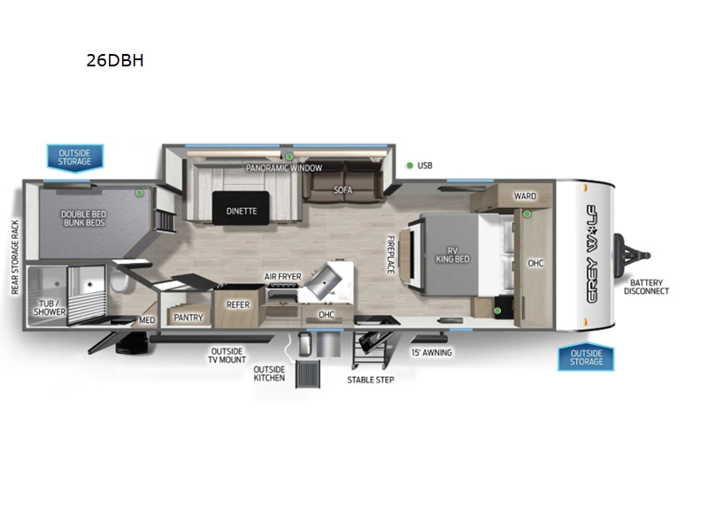 2027 Forest River Rv Cherokee Grey Wolf 26DBH in franklin TN
