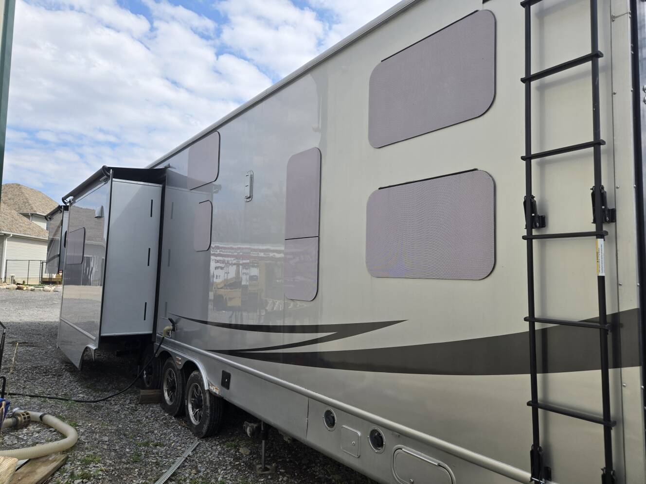 A photo of this 2021 Luxe TOY HAULER 48FB