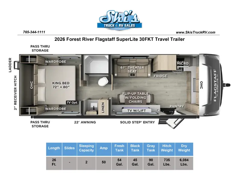 2026 Forest River Flagstaff Super Lite 30FKT