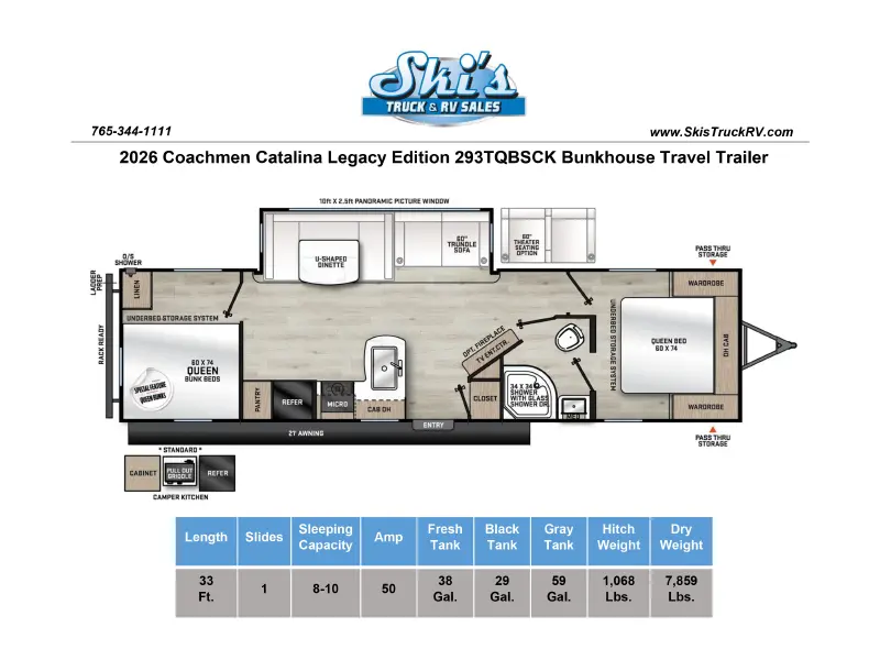 2026 Coachmen Catalina Legacy Edition 293TQBSCK