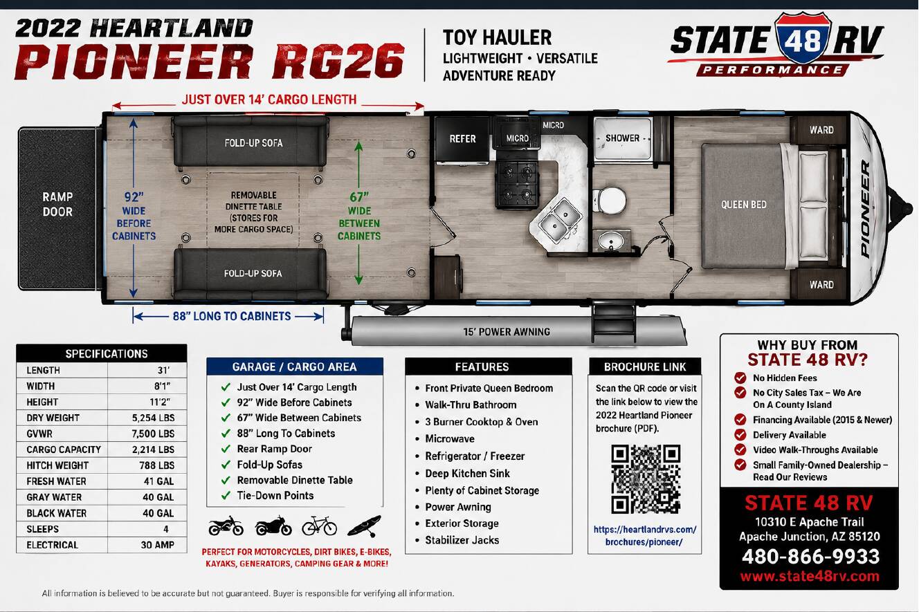 A photo of this 2022 Heartland PIONEER 26RG
