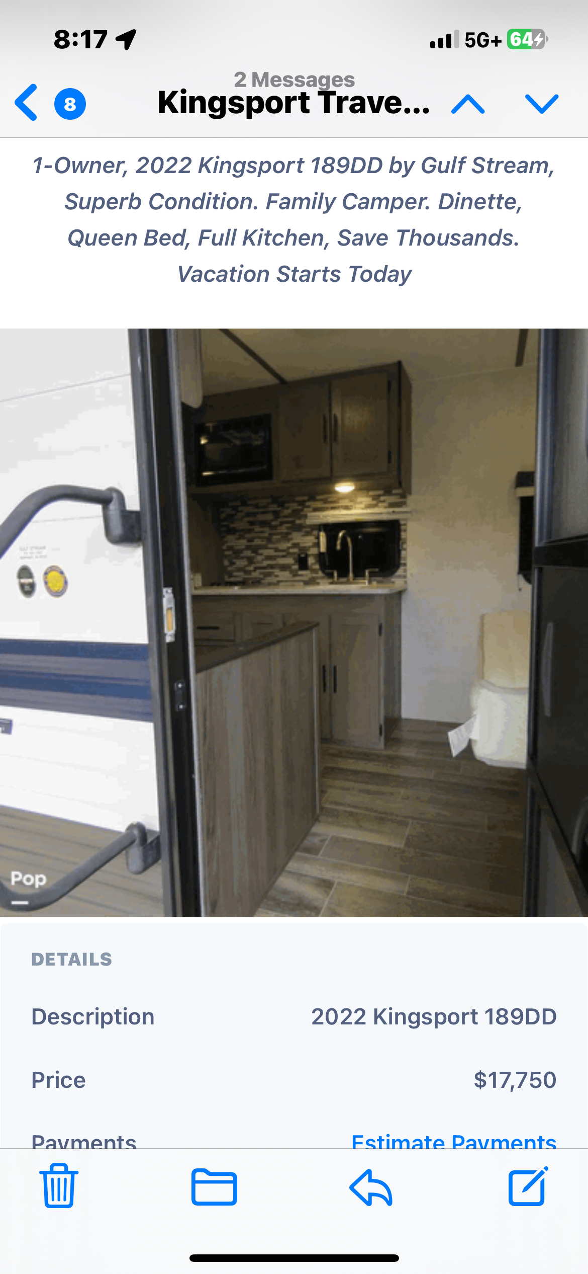 2022 Gulf Stream AMERI-LITE 189DD in bradenton FL