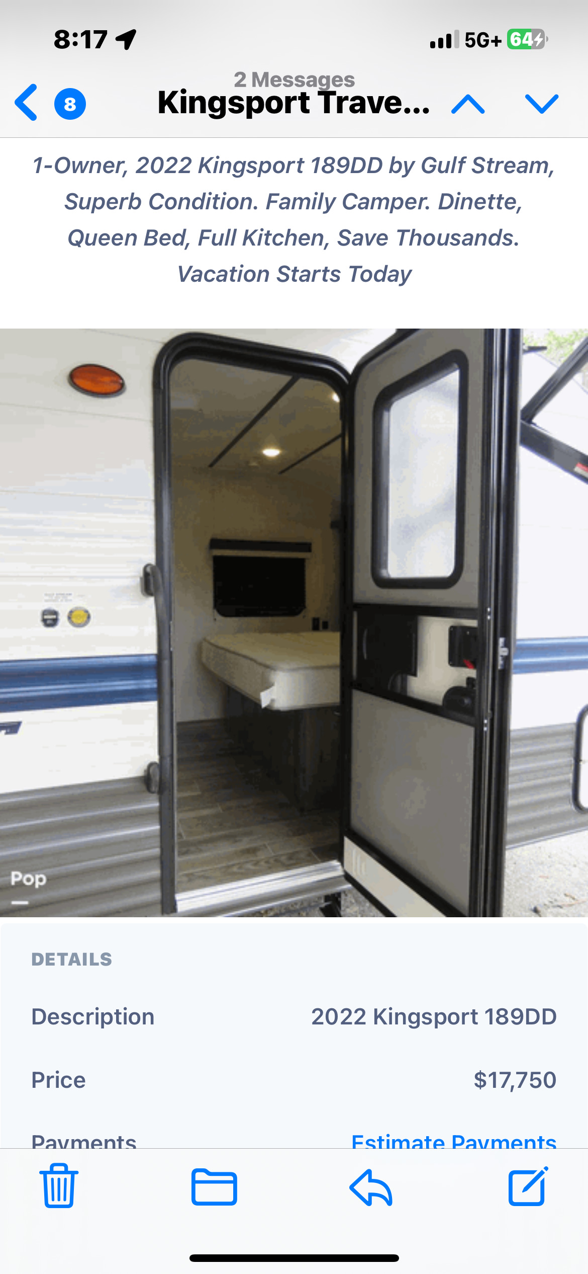 2022 Gulf Stream AMERI-LITE 189DD in bradenton FL
