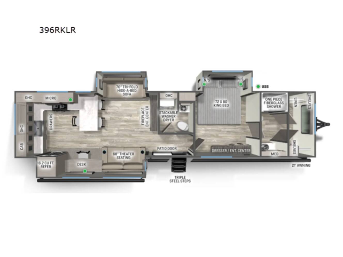 A photo of this 2027 Forest River Rv Sierra Destination Trailers 396RKLR