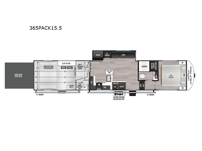 2027 Forest River Rv Cherokee Wolf Pack 365PACK15.5 in batavia OH