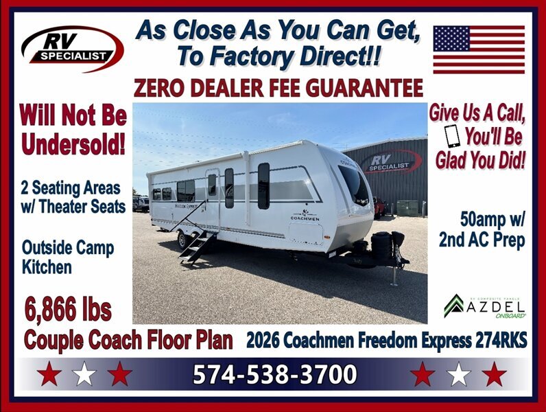 2026 Coachmen Freedom Express Ultra Lite 274RKS in goshen IN
