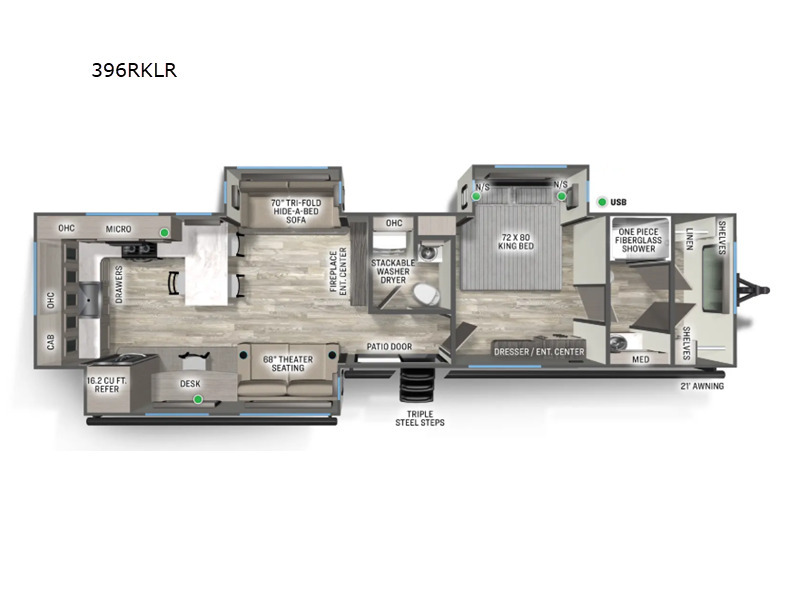 A photo of this 2027 Forest River Rv Sierra Destination Trailers 396RKLR