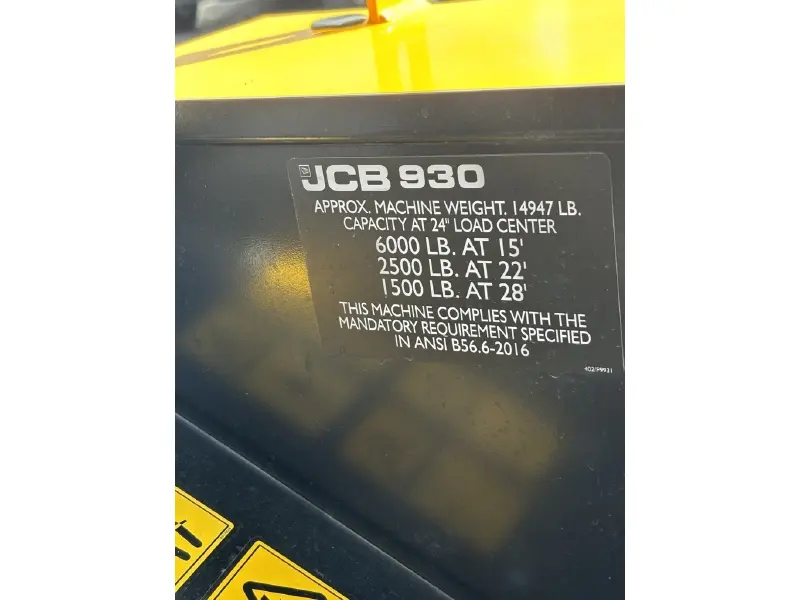 2026 JCB 930 Rough Terrain Forklift