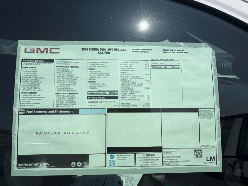 2026 GMC SIERRA 2500 HD GAS