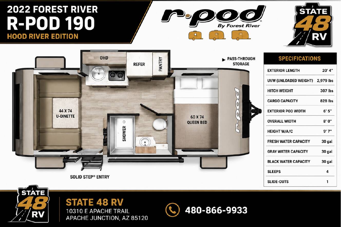 A photo of this 2022 Forest River R-Pod Hood River 190