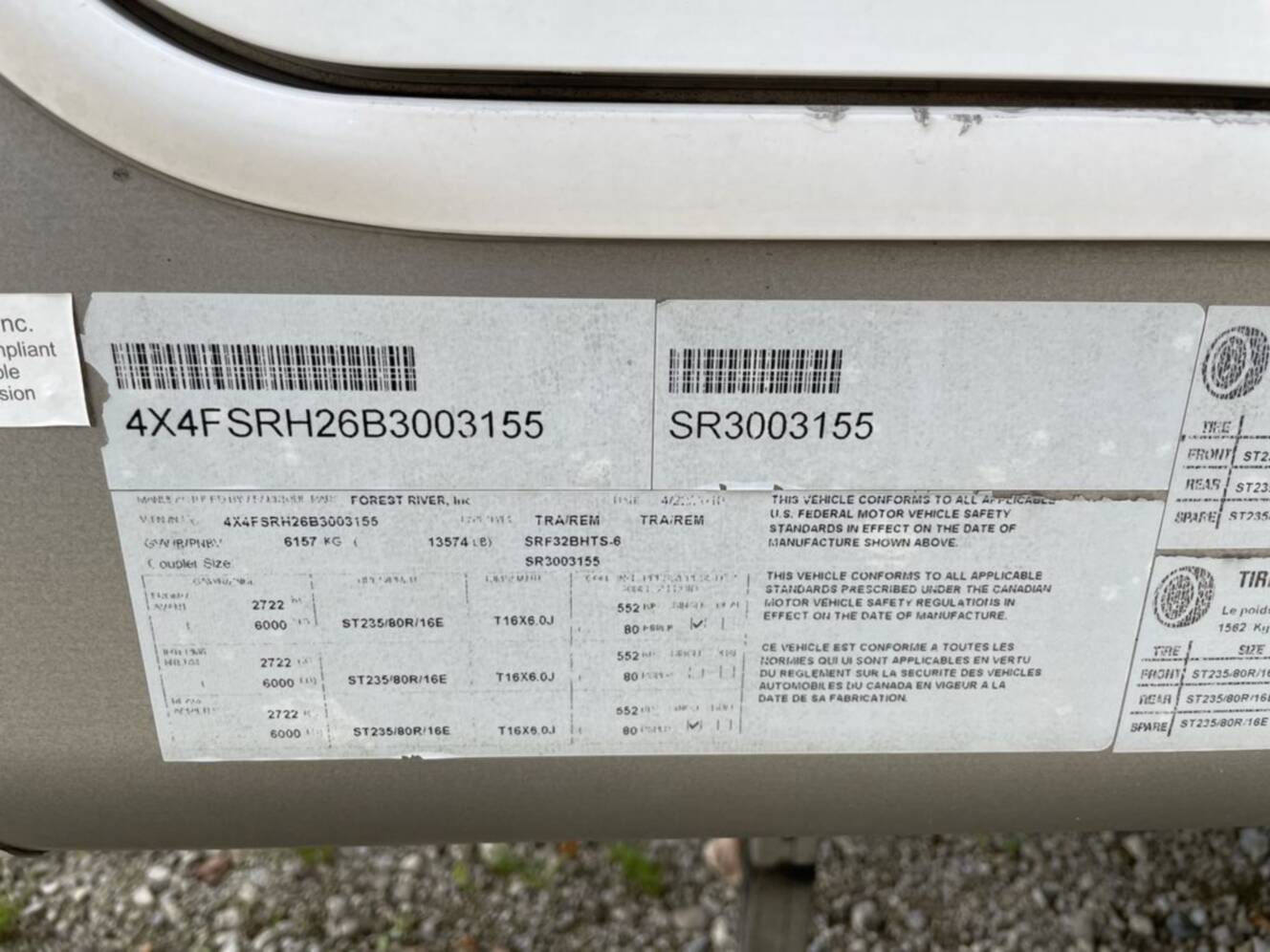 A photo of this 2011 Palomino Sabre FW 32BHTS