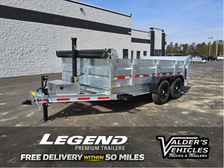 2027 Legend 7X14 GALVANIZED DUMP TRAILER 14K GVWR in Hinckley, MN