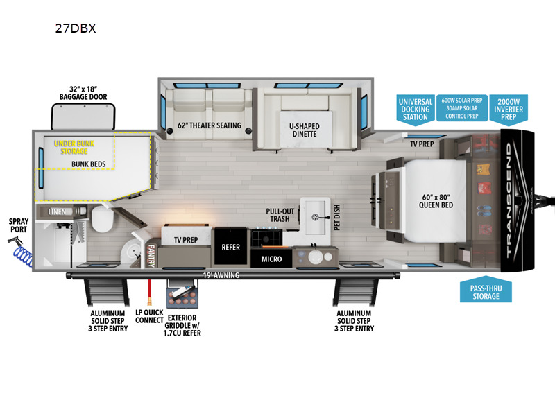 2027 Grand Design TRANSCEND-X 27DBX in birch run MI