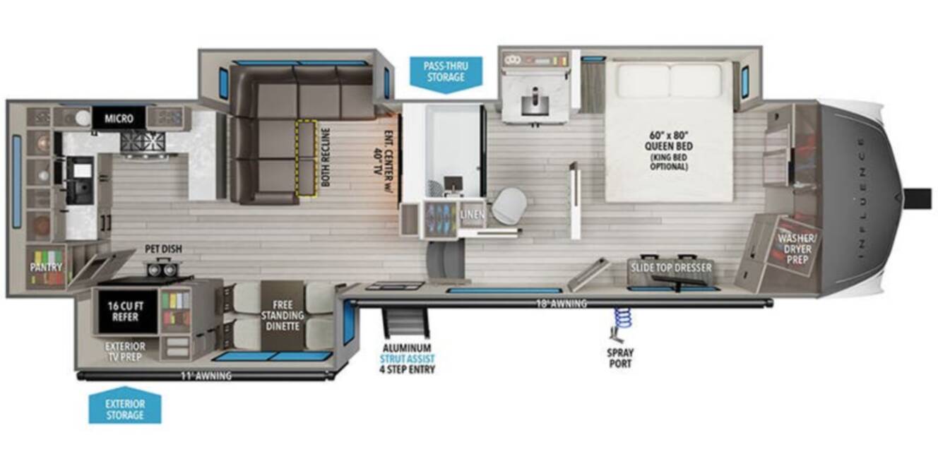 A photo of this 2026 Grand Design Influence 3203GK