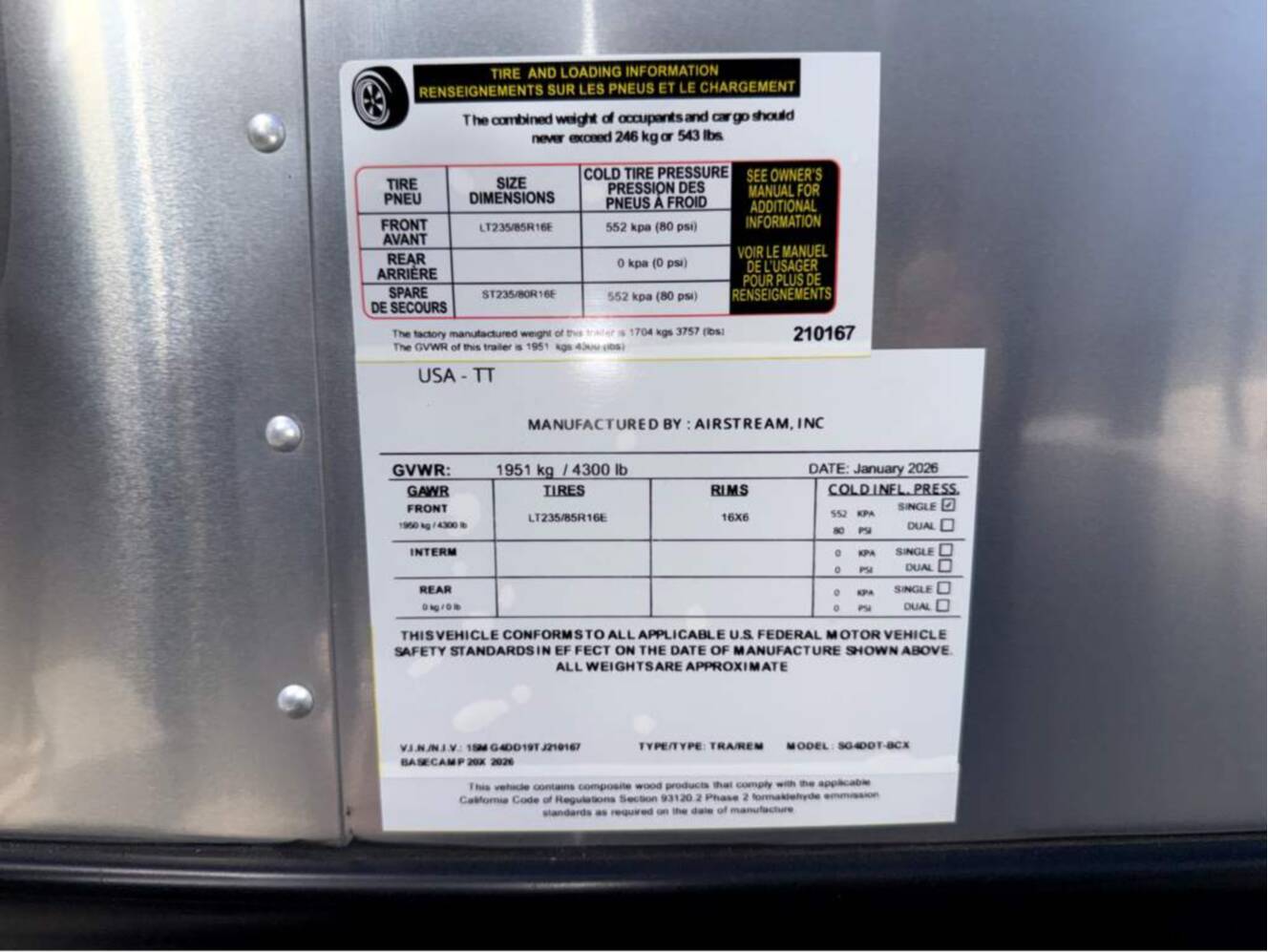 A photo of this 2026 Airstream Basecamp 20X