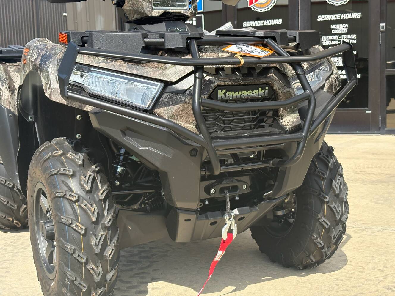 A photo of this 2026 Kawasaki Brute Force® 750 SE EPS Camo