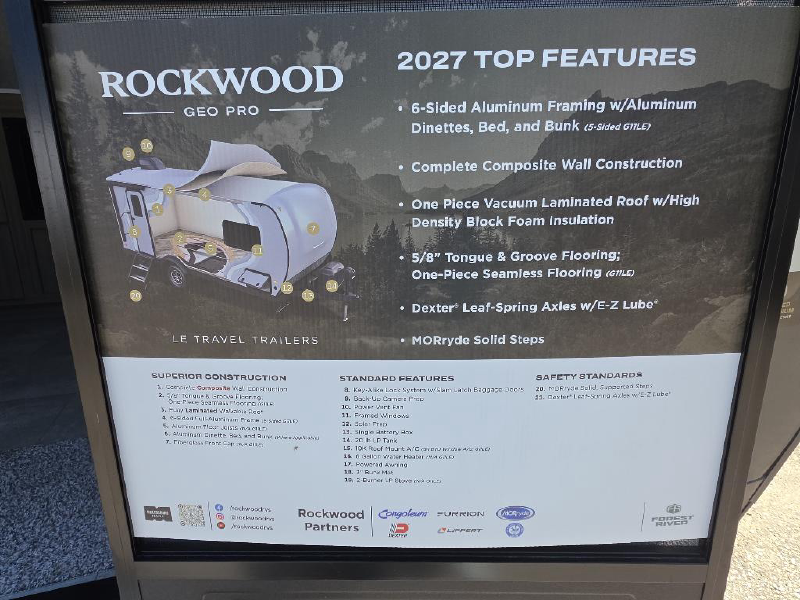 2027 FOREST RIVER Rockwood 13DLE Geo Pro