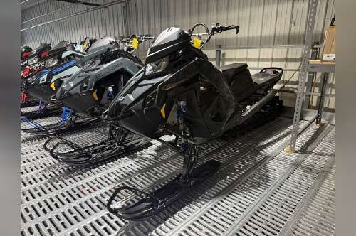 2026 Polaris® Patriot Boost RMK Khaos 155 Gloss Black / Blue Dusk in rochester MN