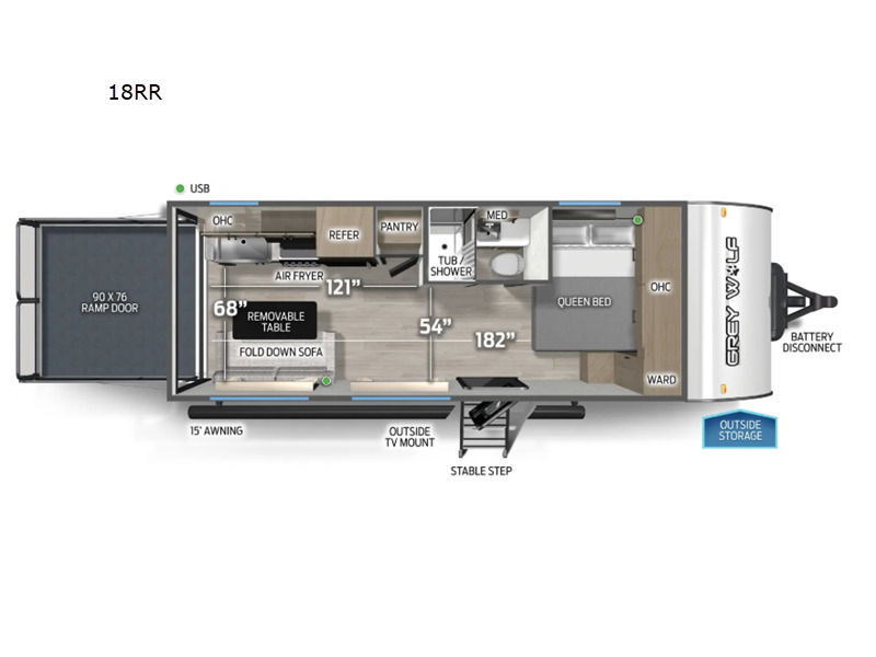 A photo of this 2027 Forest River Rv Cherokee Grey Wolf 18RR