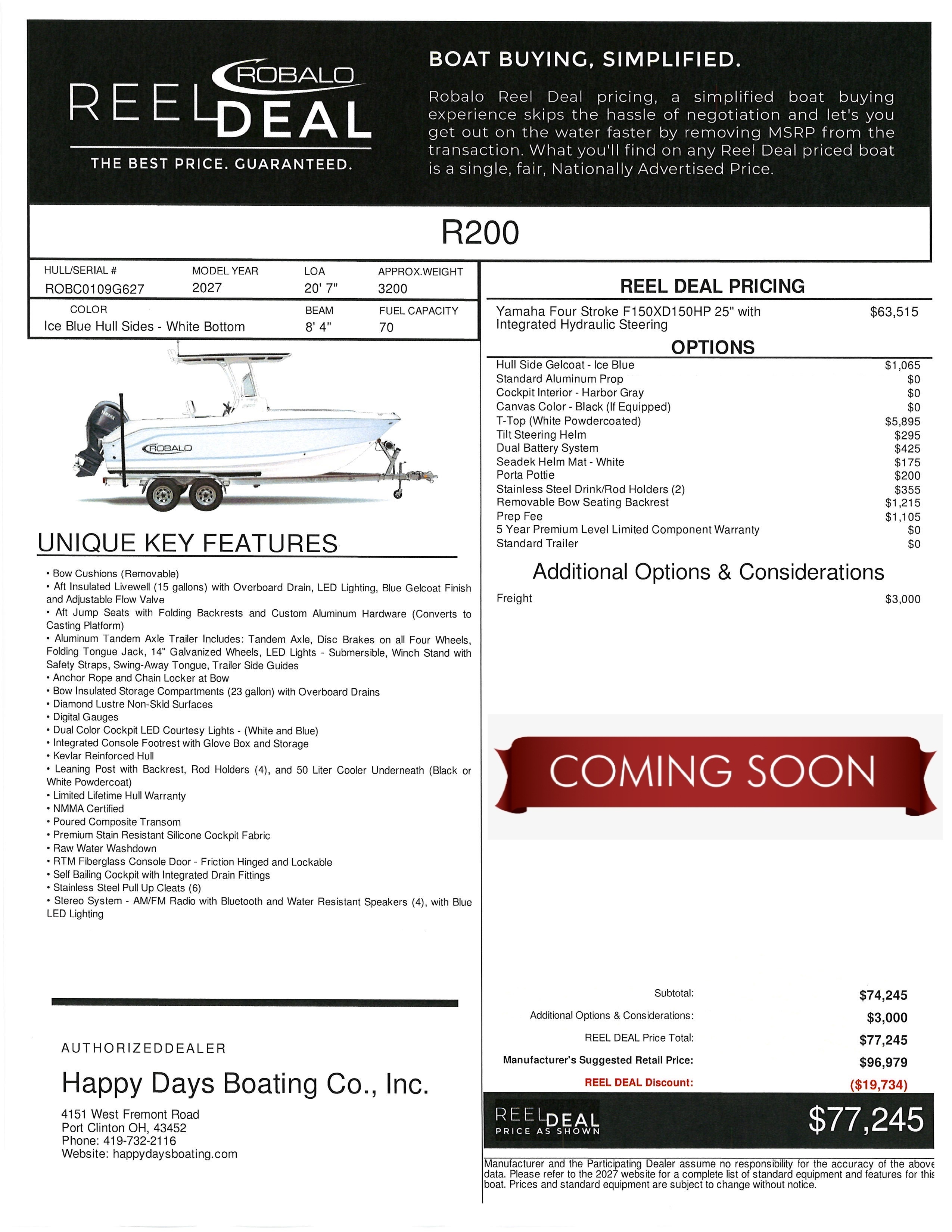2027 Robalo R200 CC NAN in port clinton OH
