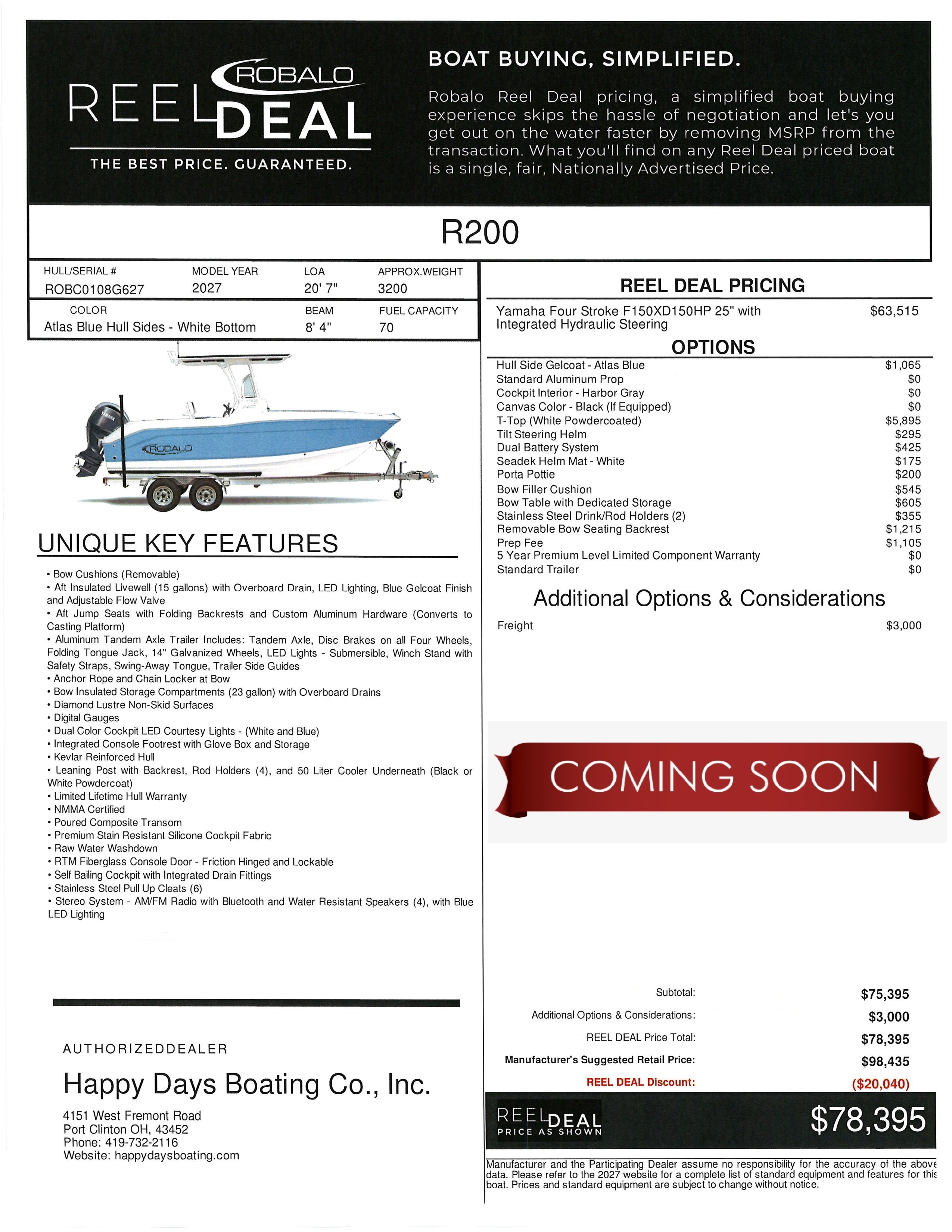 2027 Robalo R200 CC NAN in port clinton OH