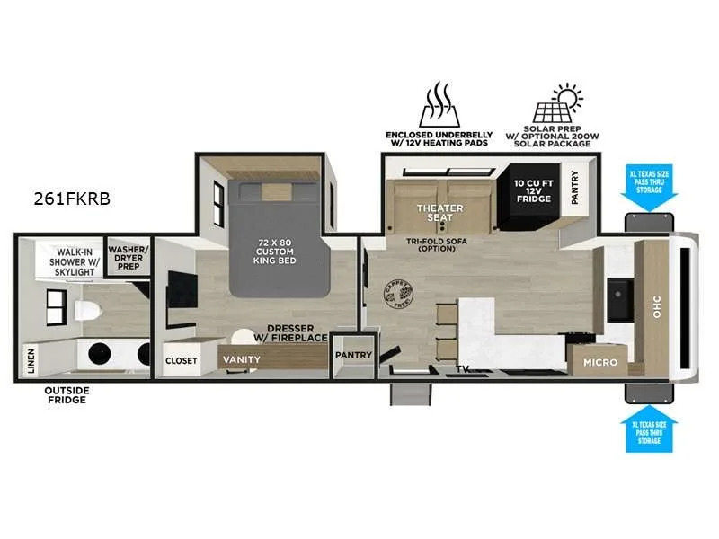 2027 Forest River Wildwood Heritage Glen 261FKRB Front Kitchen in corpus christi TX