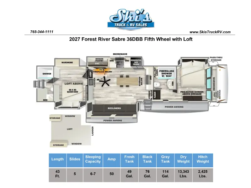 2027 Forest River Sabre 36DBB with LOFT