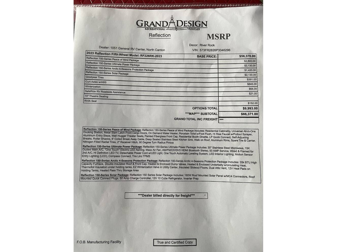 A photo of this 2023 Grand Design REFLECTION 150 SERIES 226RK